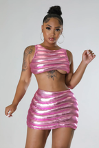 Futuristic - 2 Piece Puffed Mini Skirt Set