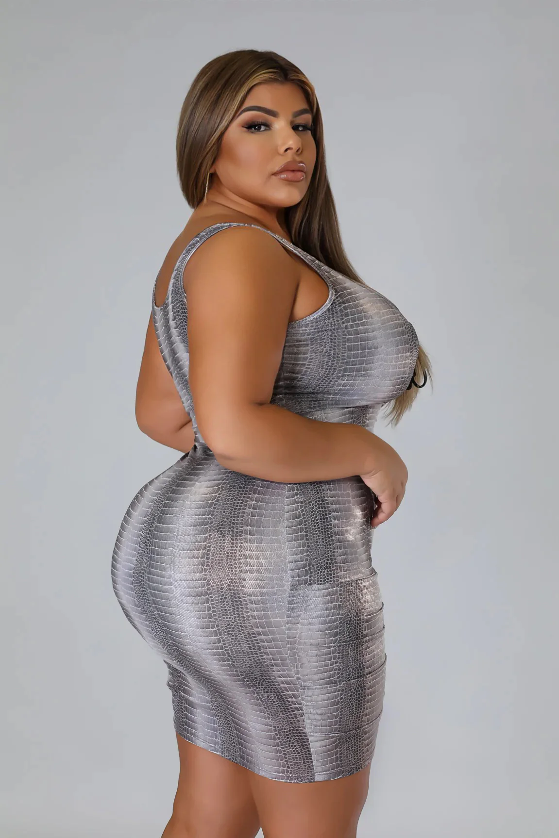 Dat 1+ - Grey Laced Mini Dress