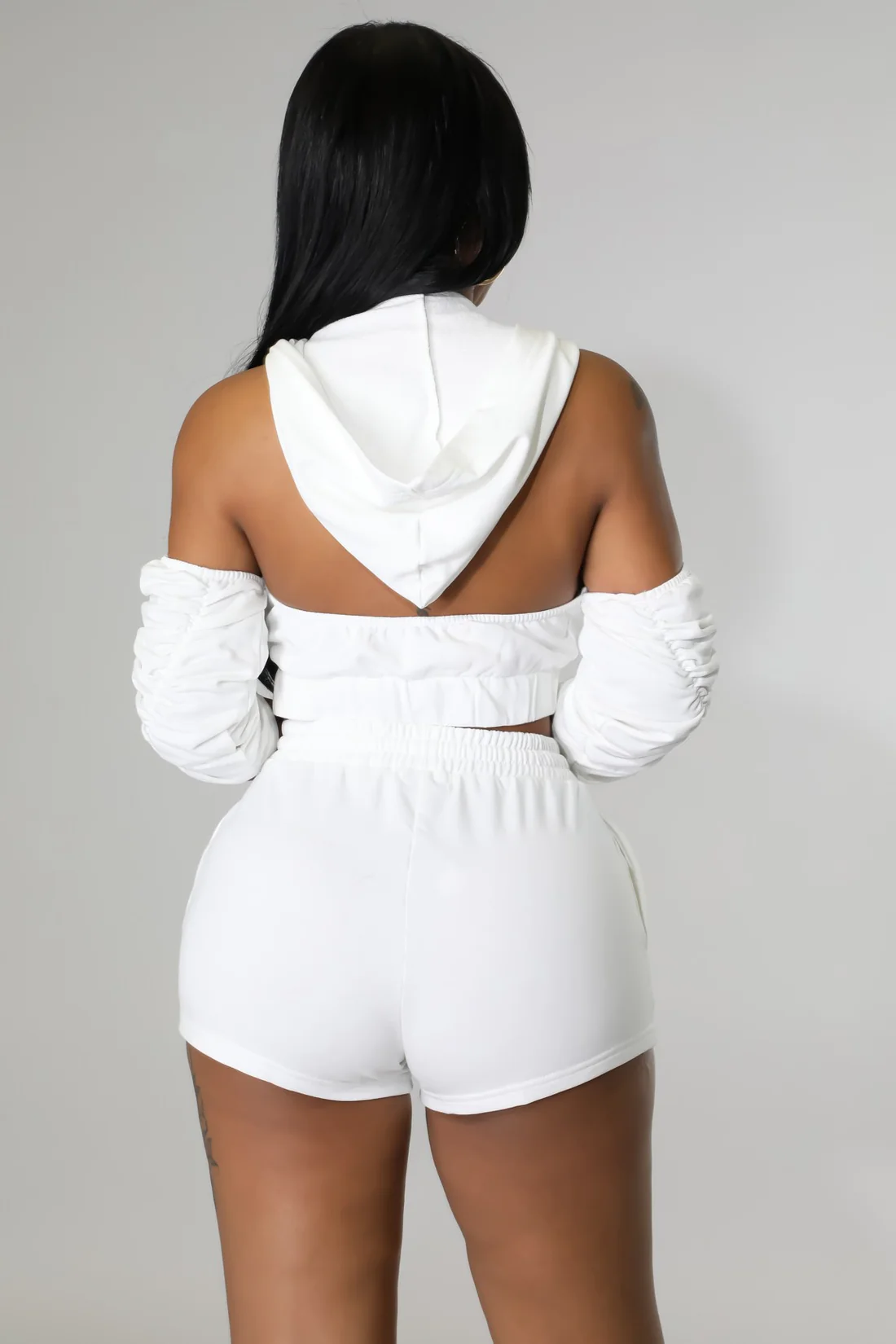 Feel'n It - 2 Piece Off White Cutout Short Set