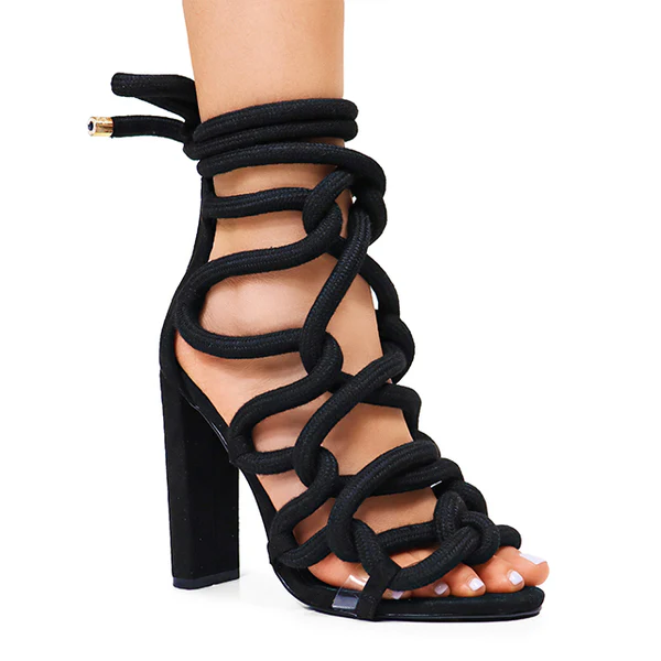 Untie Her - Thick Knot Tie-Up Heels