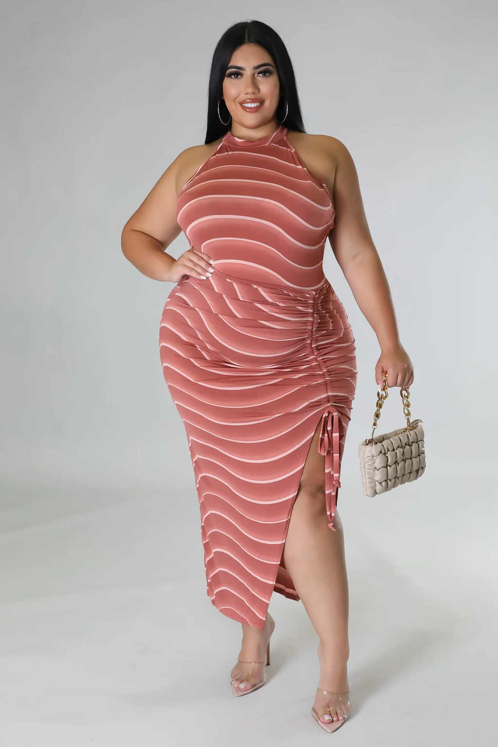 Rose Gold Love+ - 2 Piece Midi Skirt Set