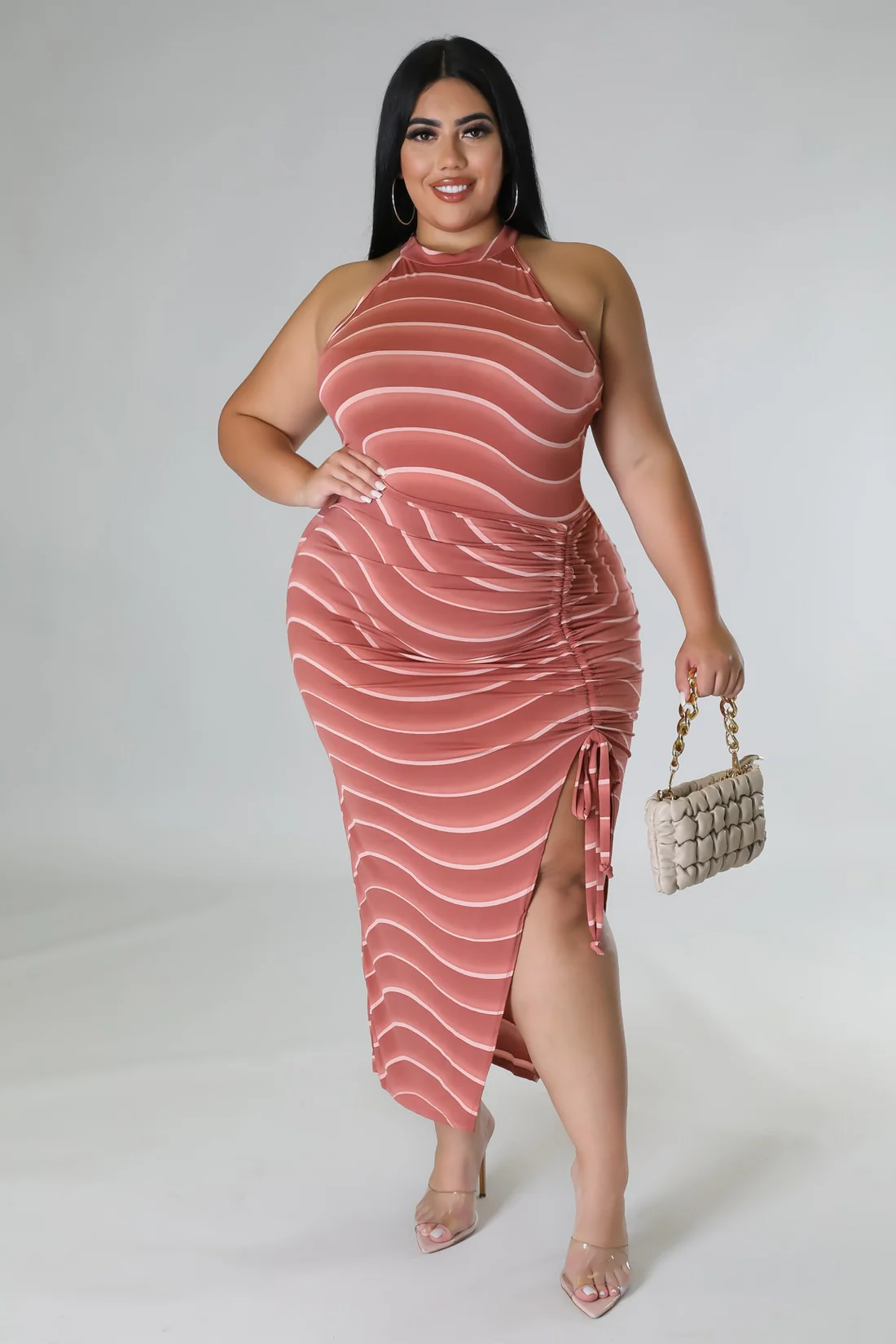 Rose Gold Love+ - 2 Piece Midi Skirt Set