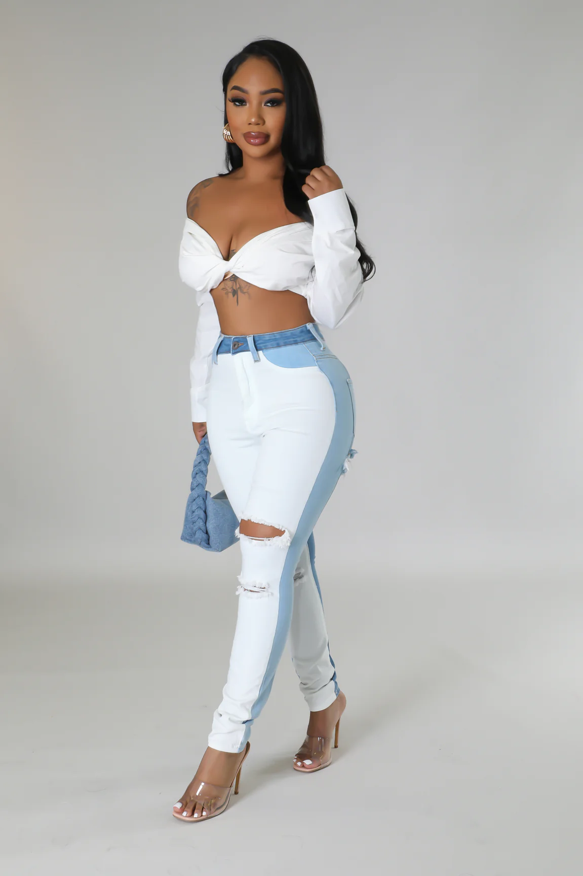 Moody Vibe Denim Jeans - Light Blue
