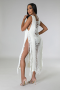 Knotty Peakaboo Cover Up Dress - Cream
