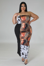 Faces+ - Strapless Black Maxi Dress