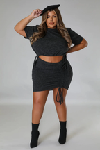 Knotty Control+ - 2 Piece Charcoal Mini Skirt Set