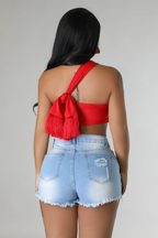 Antidote - Light Blue Denim Shorts