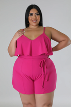 Ruffle Me+ - Shorts Romper