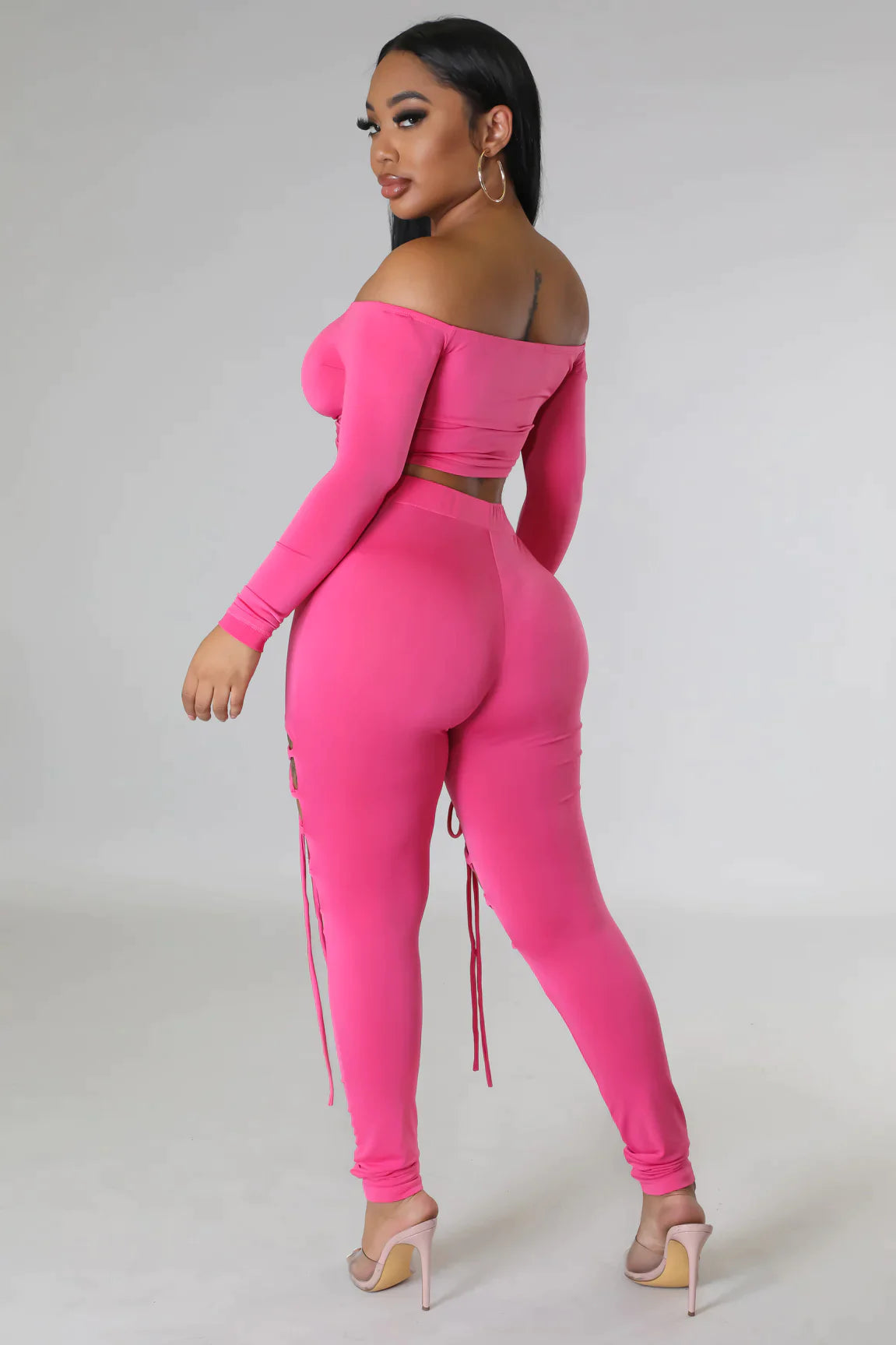 Tied up, I'm Her - 2 Piece Laced Pants Set