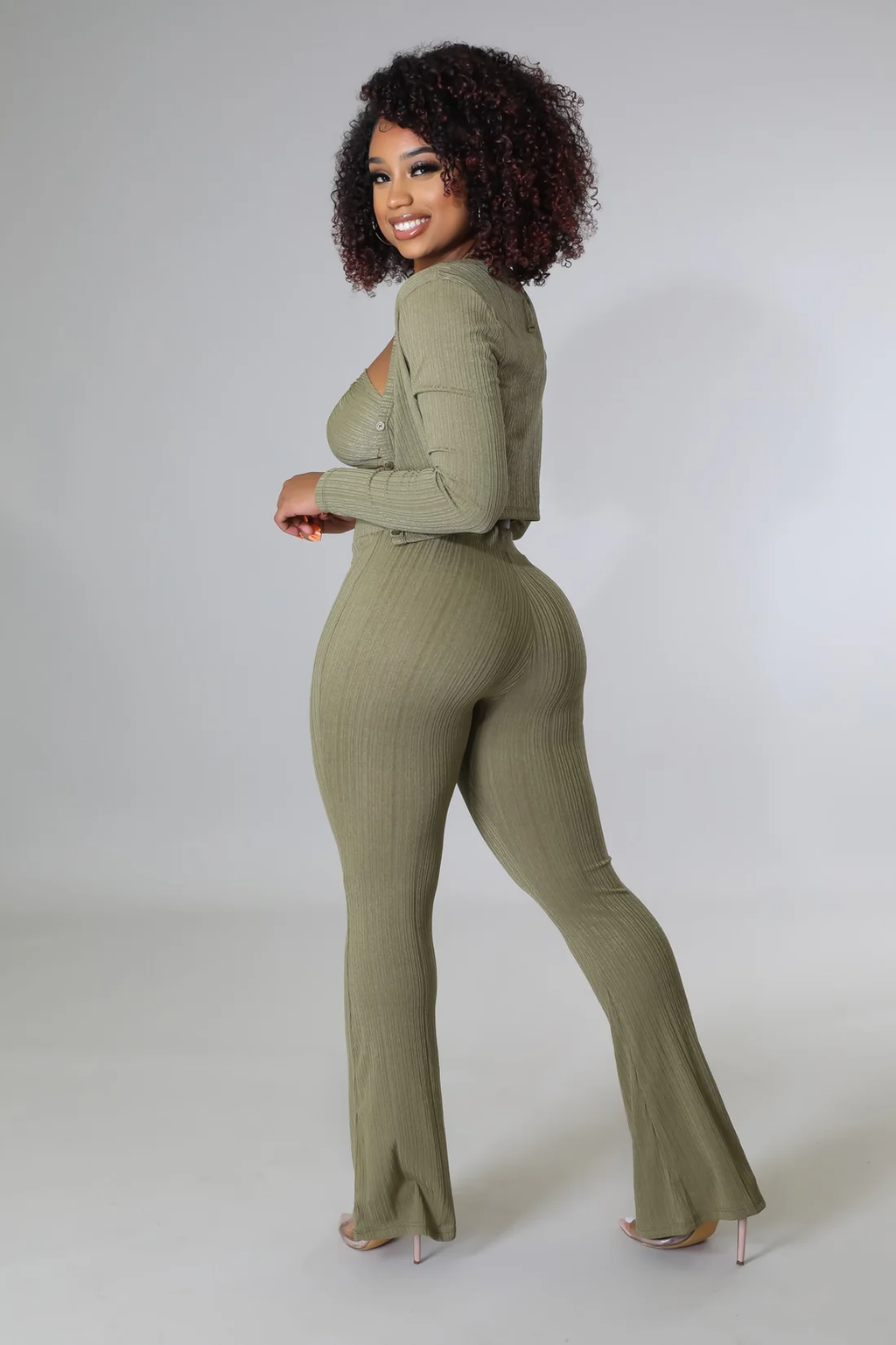 Knot A Fling - 3 Piece Taupe Pants Set