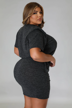 Knotty Control+ - 2 Piece Charcoal Mini Skirt Set