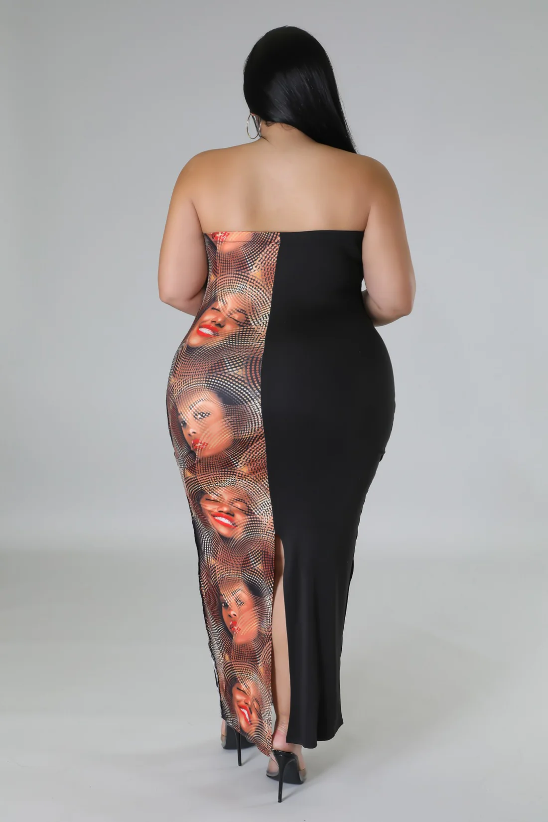 Faces+ - Strapless Black Maxi Dress