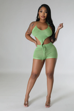 Just Loung'n - 2 Piece Lime Green Short Set