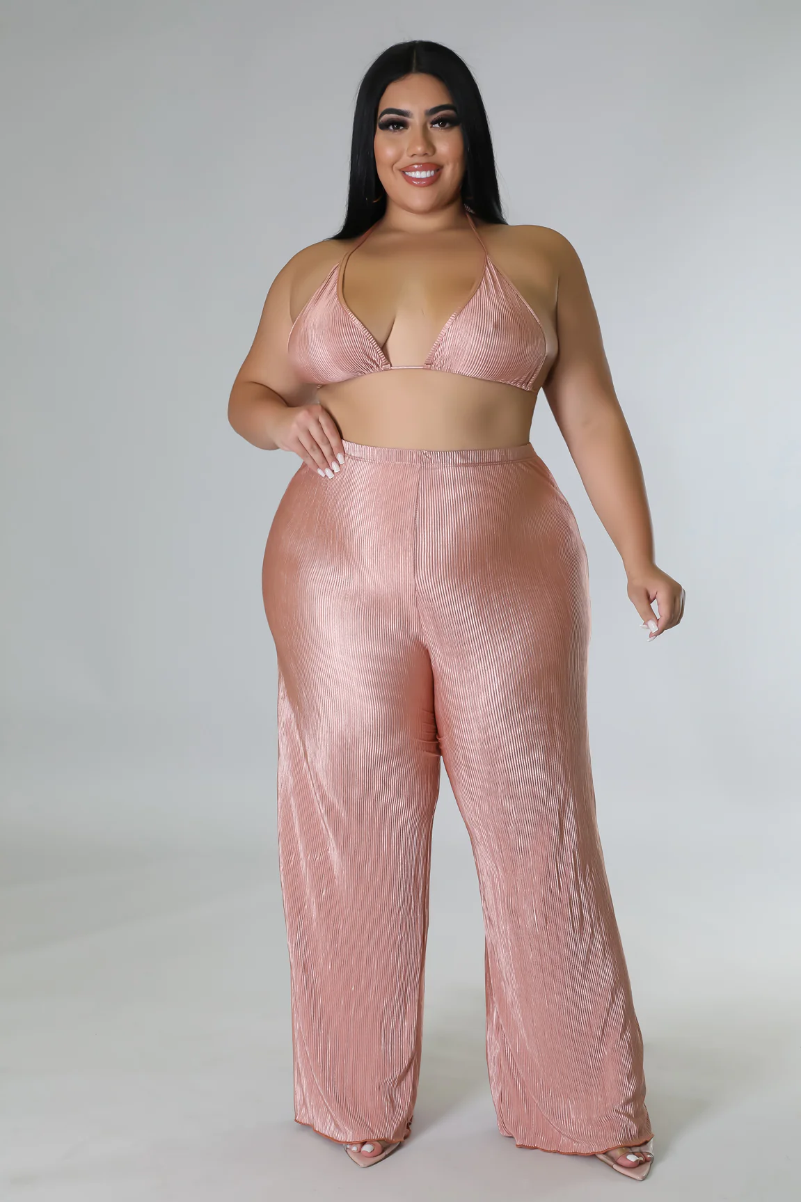 Ma Rose Thang - 3 Piece Rose Gold Pants Set