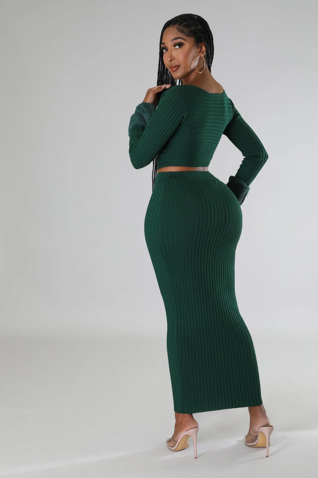 Cozy Vibes - Fur Skirt 2 Piece Set