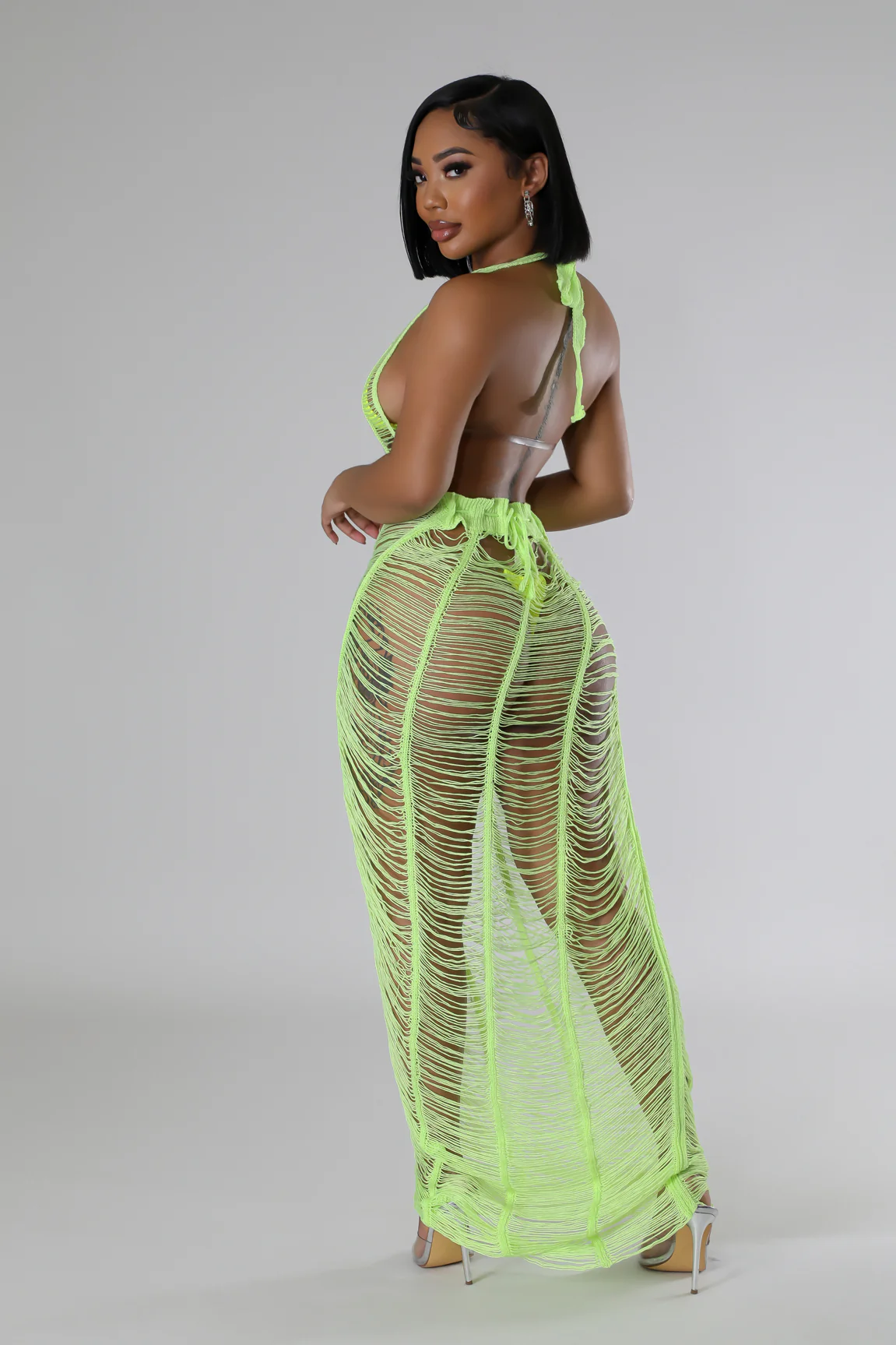 Show Me Off, I'm Her! - Lime Green Swimsuit Cover Up