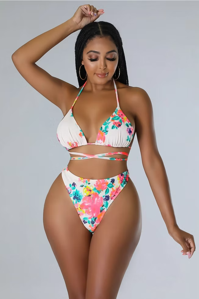 Summa Gurl - 3 Piece Floral Swimsuit Set