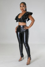 Heeeyyy Ken! - 2 Piece Black Pants Set