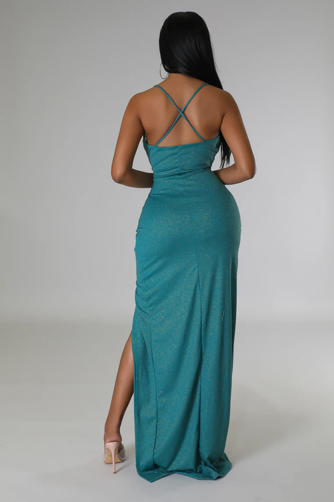 Shimmery Vibes - Classy Maxi Dress