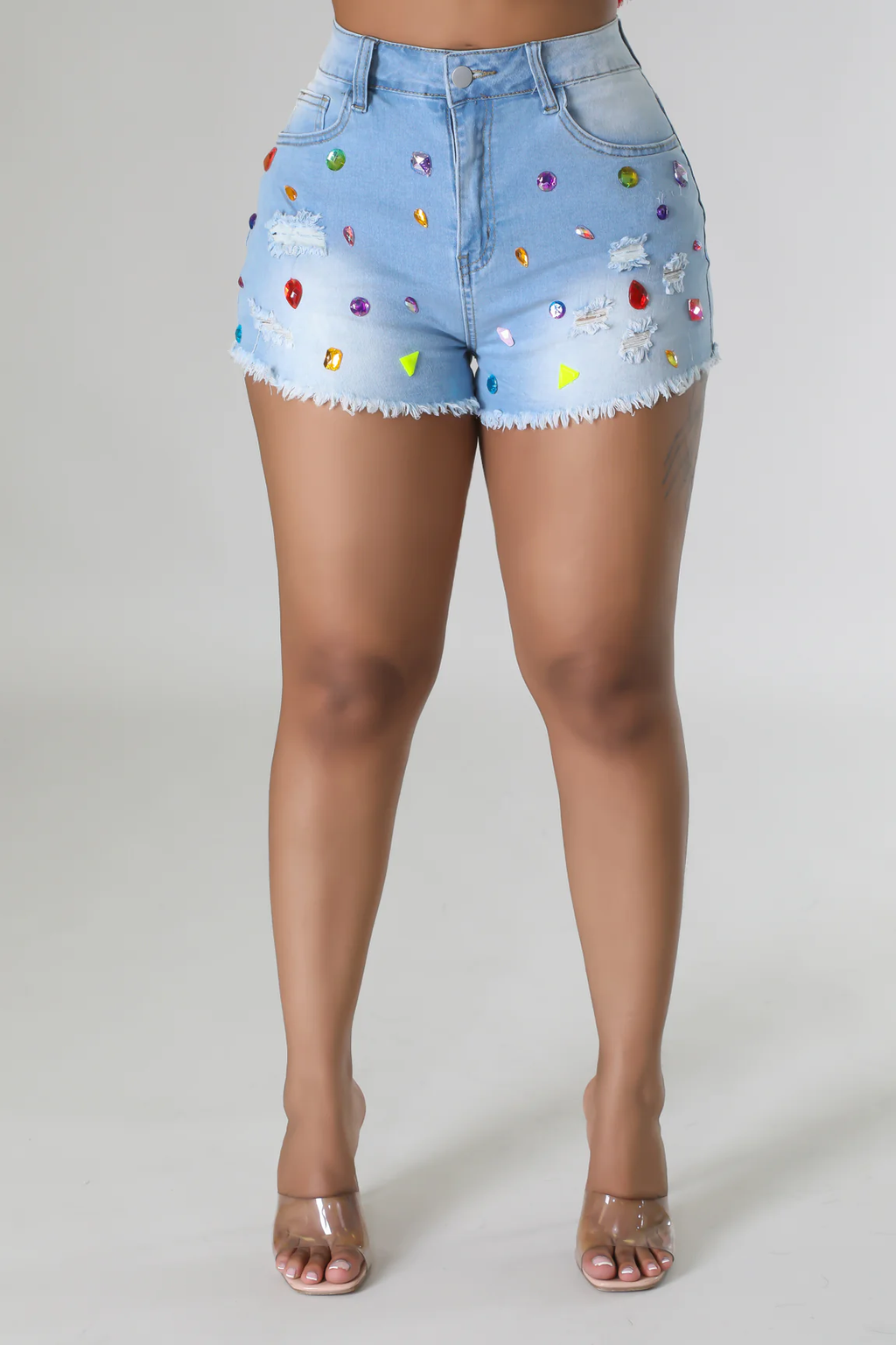 Antidote - Light Blue Denim Shorts