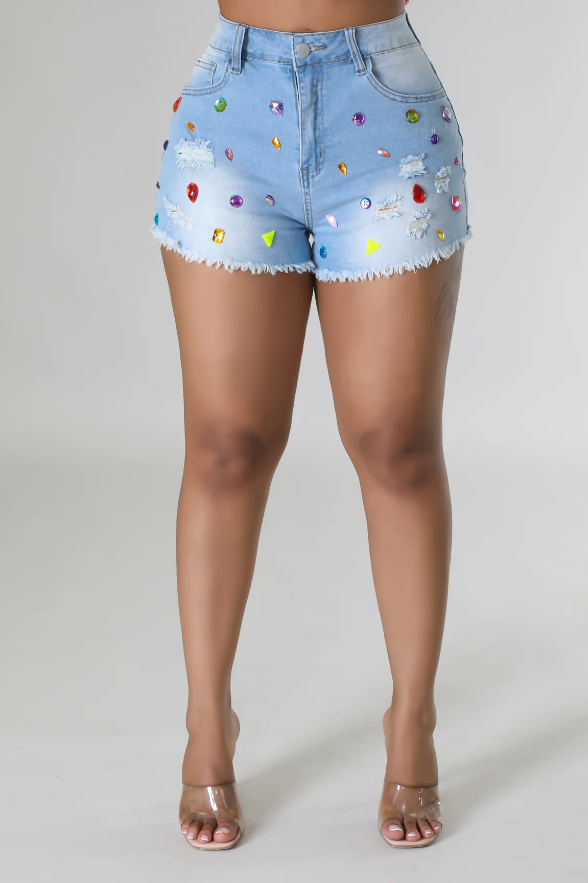 Antidote - Light Blue Denim Shorts