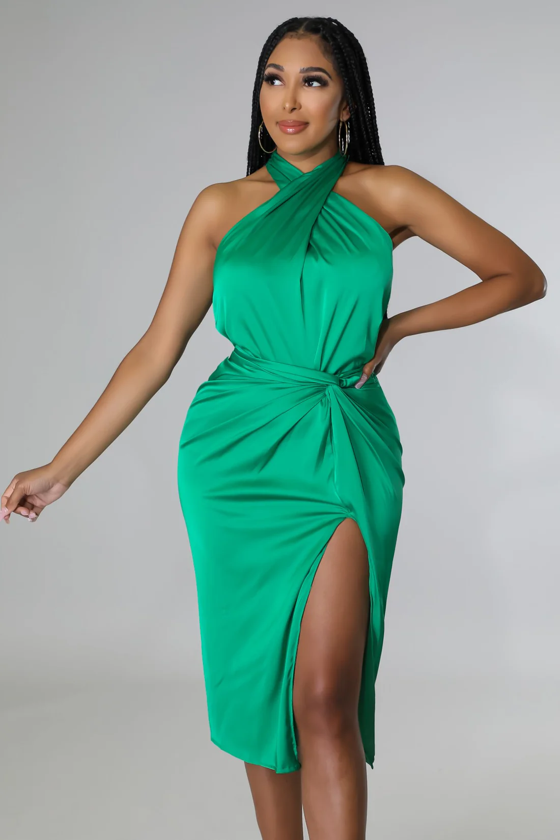 Love Satin - 2 Piece Midi Skirt Set