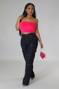U C ME - Faux Fur Pink Tube Top