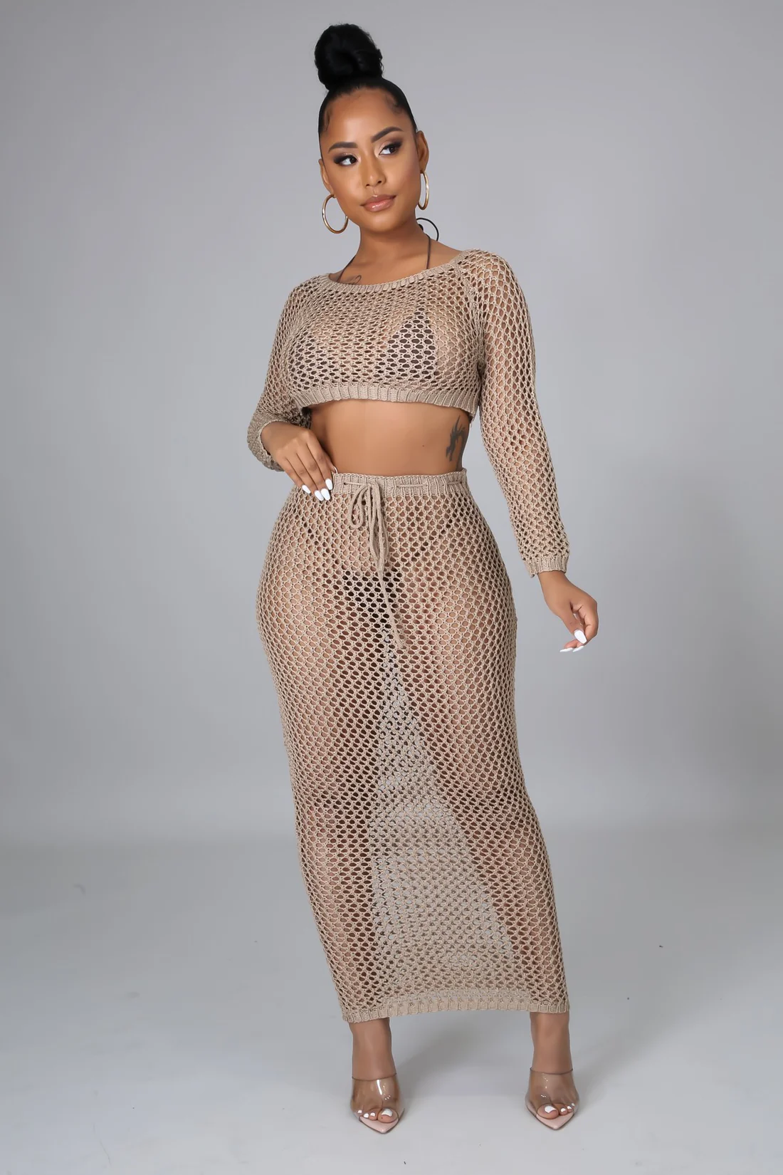 Knot Unpredictability - 2 Piece Crochet Maxi Set
