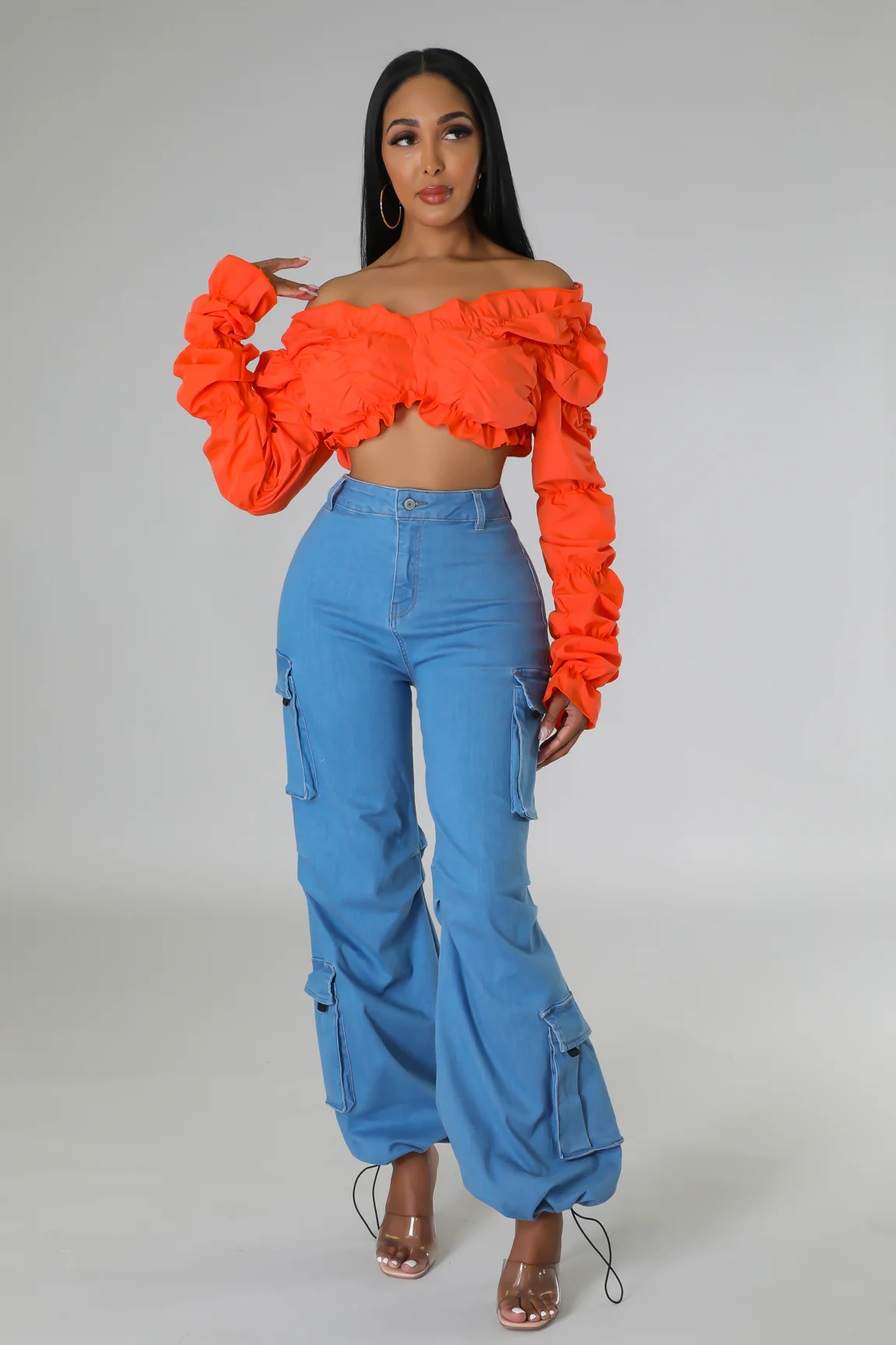 Boy Bye - Blue Boyfriend Cargo Pants