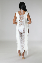 Knotty Peakaboo Cover Up Dress - Cream