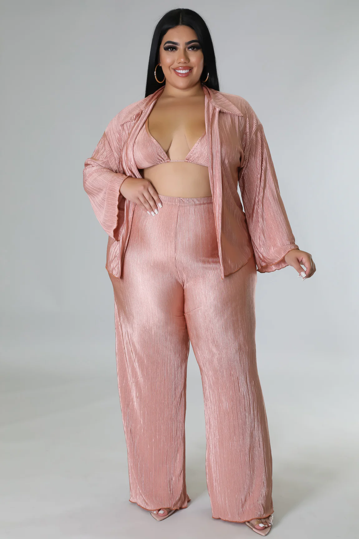 Ma Rose Thang - 3 Piece Rose Gold Pants Set