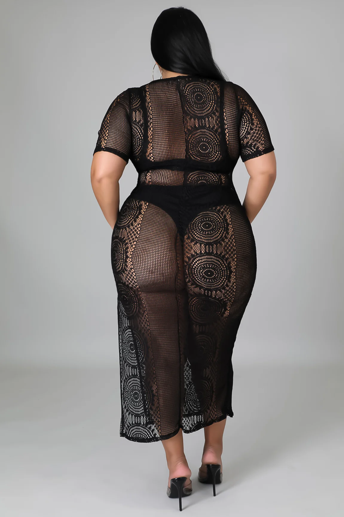 Knotty N Extra Spicy+ - Black Maxi Dress Cover Up