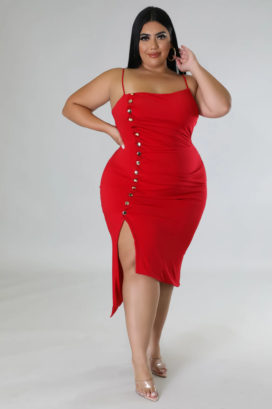 KT Show Up+  - Midi Button Down Dress