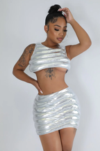 Futuristic - 2 Piece Puffed Mini Skirt Set