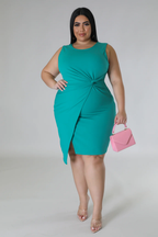 Knot, I Guess+ - Teal Midi Dress