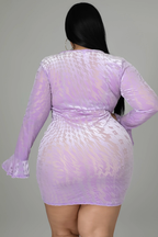 Pick Her Up+ - Velvet Drawstring Mini Dress