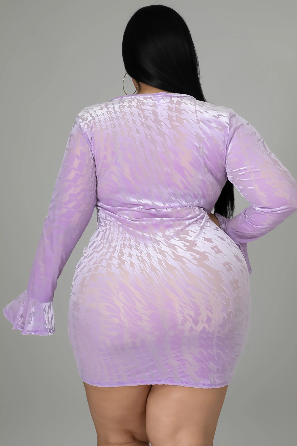 Pick Her Up+ - Velvet Drawstring Mini Dress