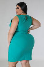 Knot, I Guess+ - Teal Midi Dress