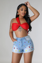 Antidote - Light Blue Denim Shorts