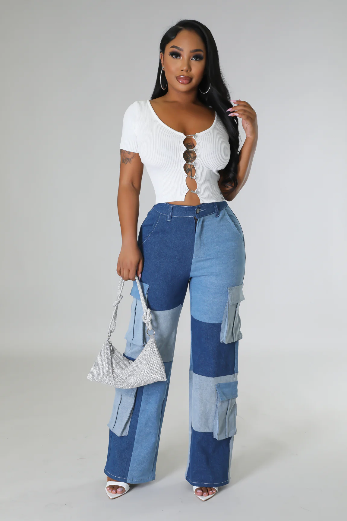 She Rrrady - Light Blue Patched Denim Jeans