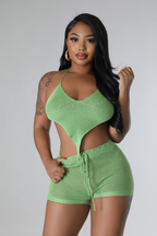 Just Loung'n - 2 Piece Lime Green Short Set