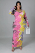KT The Way+ - Tie Die Cutout Maxi Dress