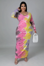 KT The Way+ - Tie Die Cutout Maxi Dress
