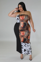 Faces+ - Strapless Black Maxi Dress