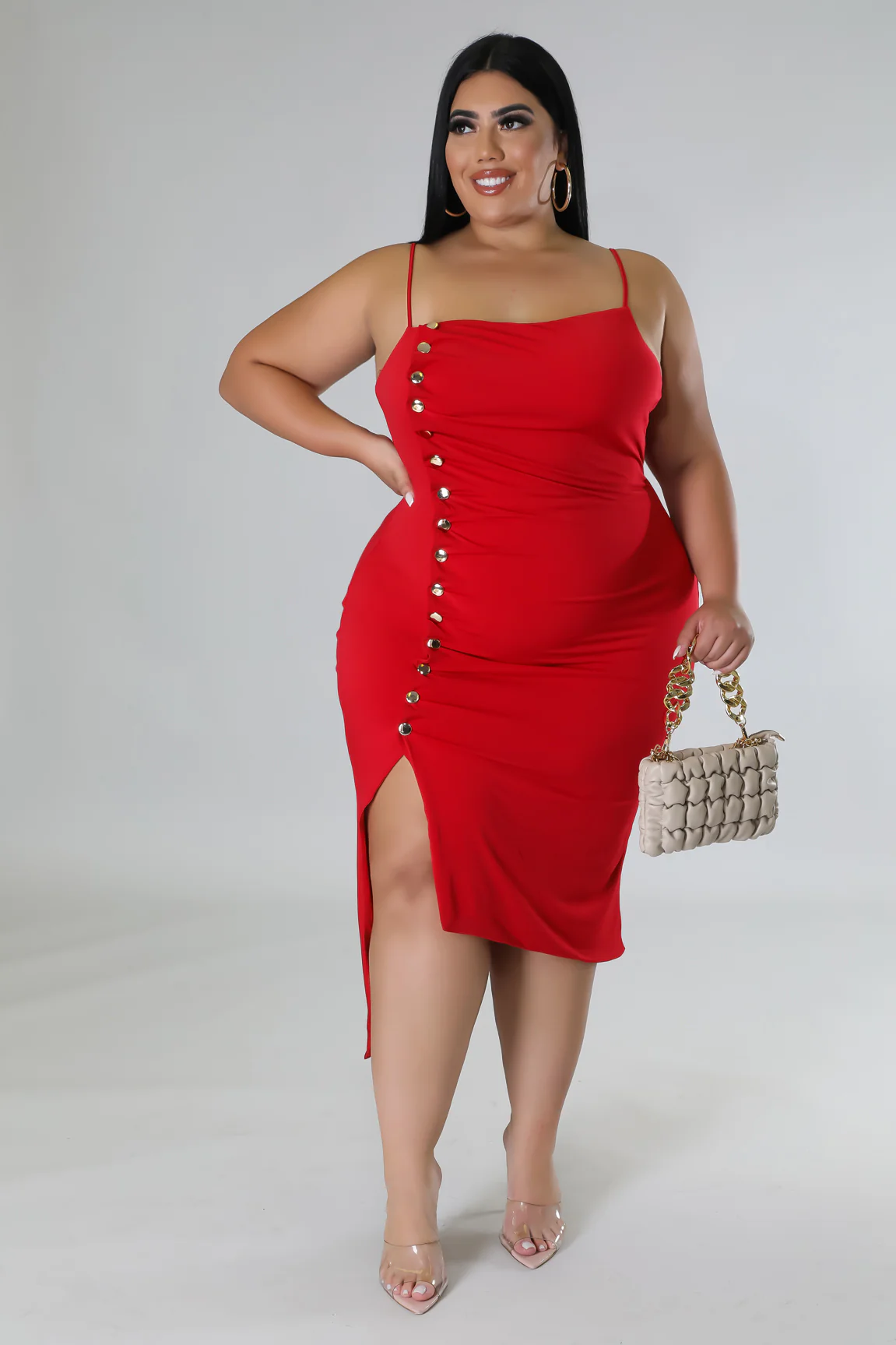 KT Show Up+  - Midi Button Down Dress