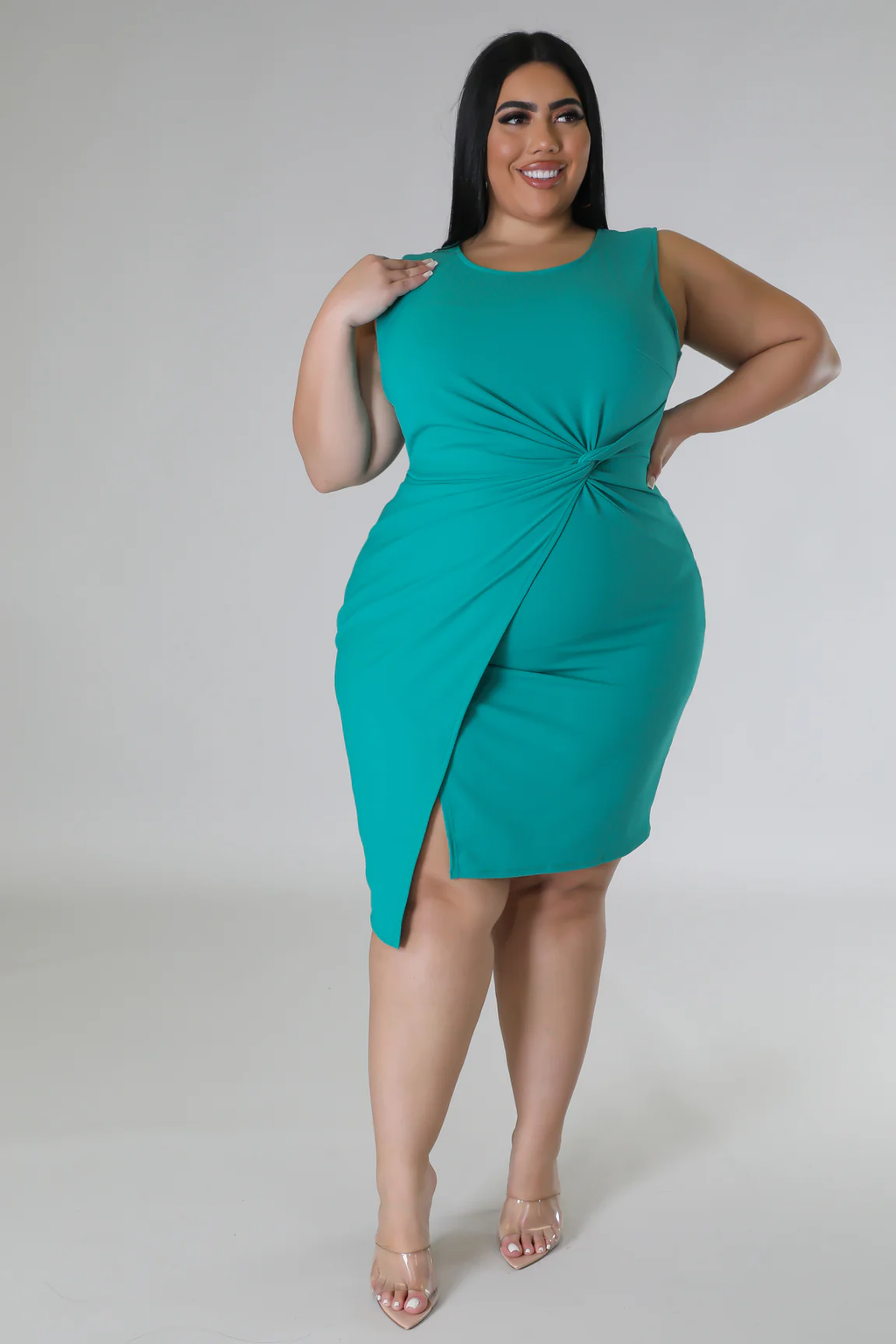 Knot, I Guess+ - Teal Midi Dress