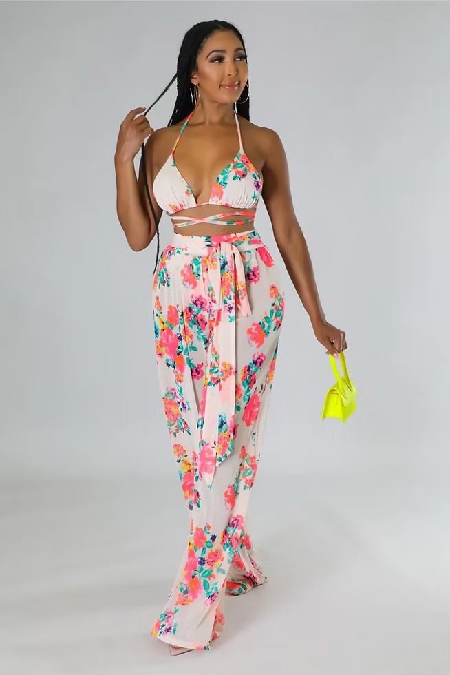 Summa Gurl - 3 Piece Floral Swimsuit Set