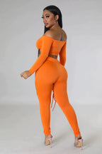 Tied up, I'm Her - 2 Piece Laced Pants Set