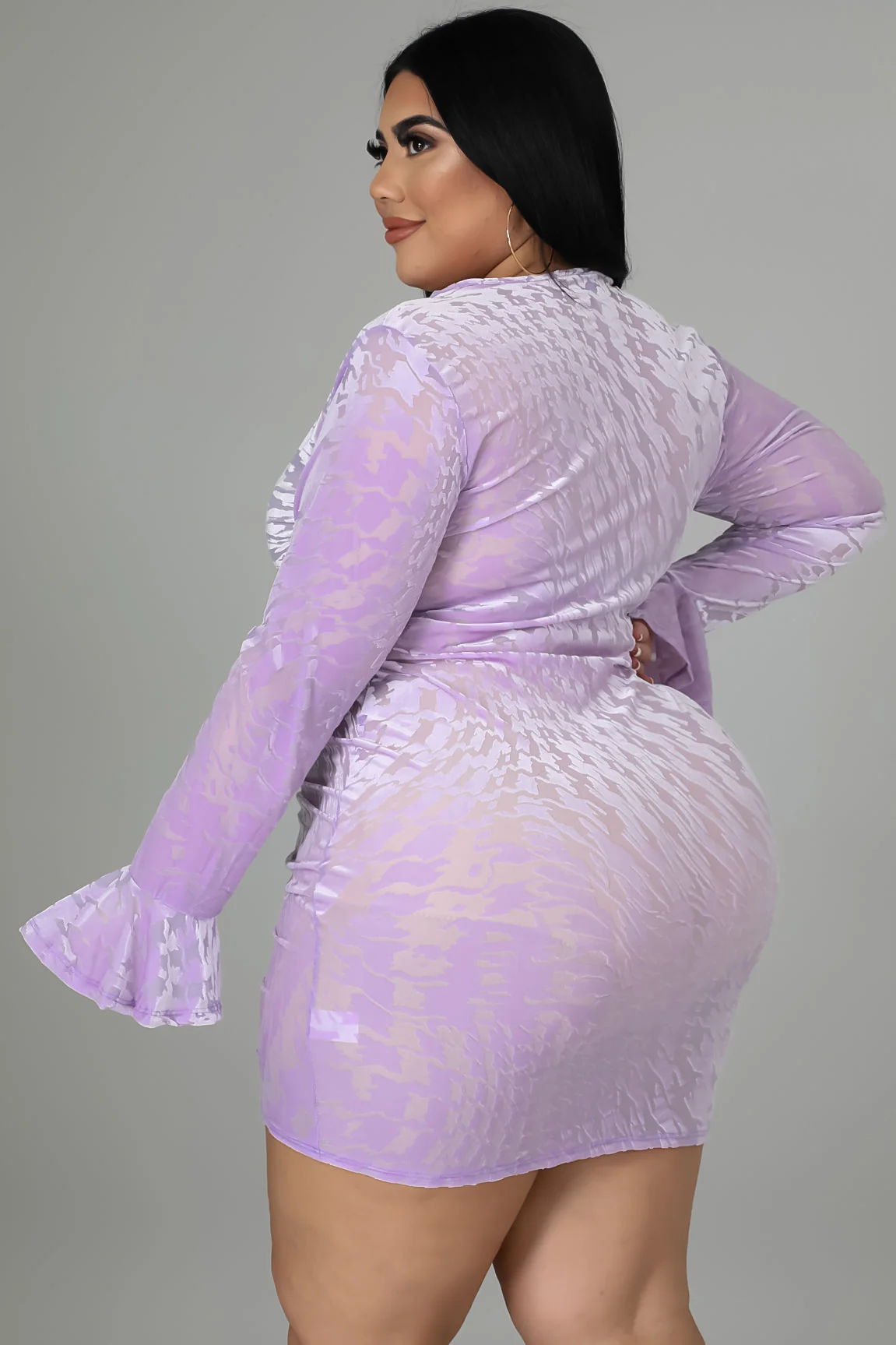 Pick Her Up+ - Velvet Drawstring Mini Dress