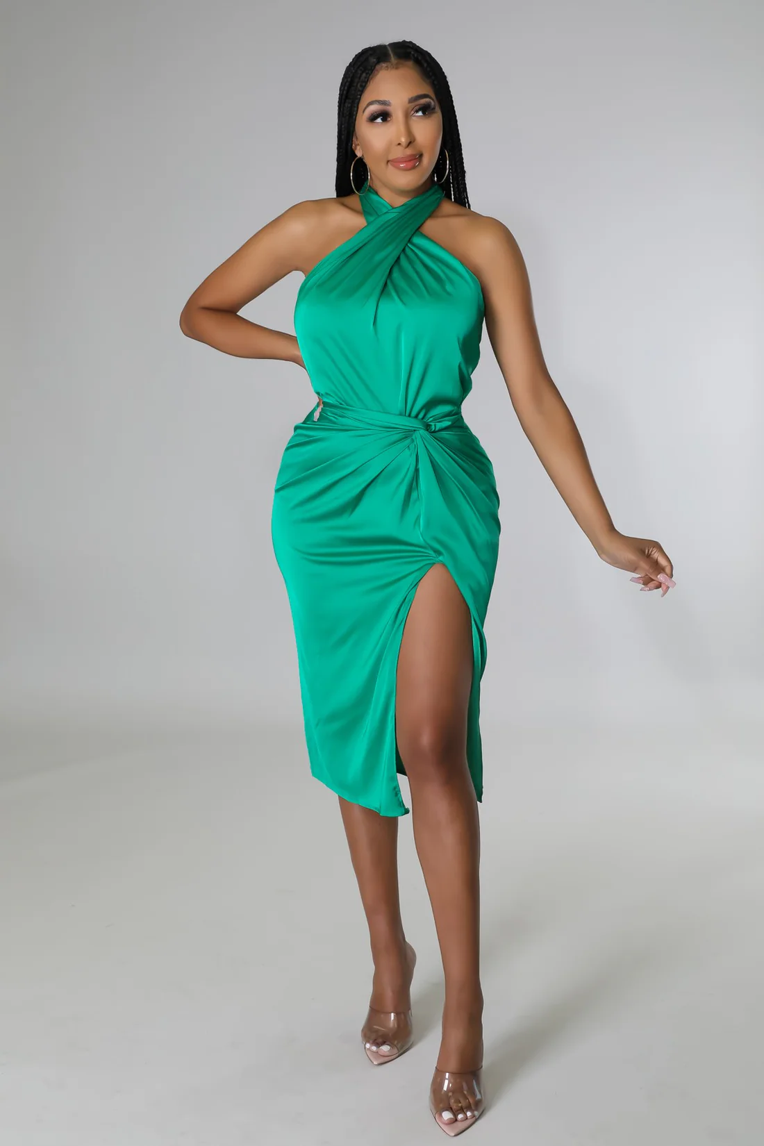 Love Satin - 2 Piece Midi Skirt Set